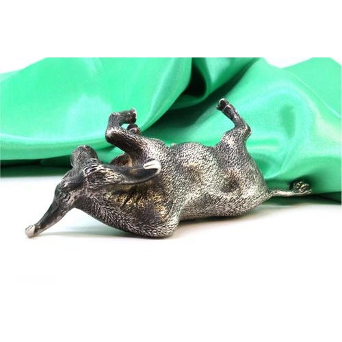 Silver Buffalo Sculpture with Perfect Reliefs and Applications For Sale - Image 3 of 7