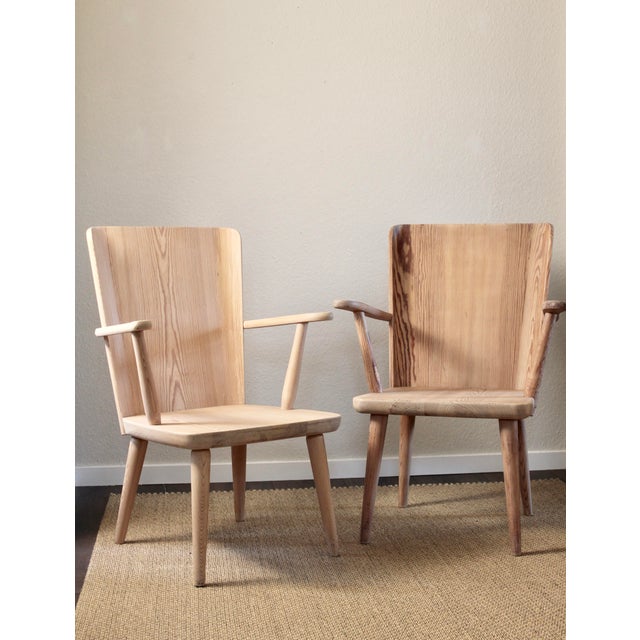 Pine Armchairs by Göran Malmvall and Svensk Fur, Sweden, 1950s, Set of 2 For Sale - Image 11 of 11