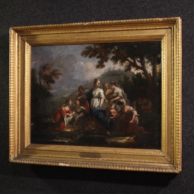 Venetian School, Moses Saved from the Waters, 1730, Oil on Canvas For Sale - Image 14 of 16