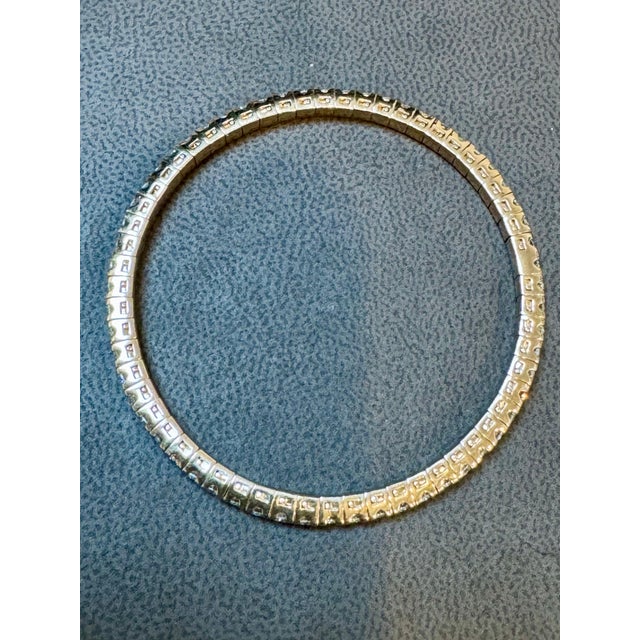 5 Pointer Each, 3.5 Ct Eternity 18 Kt Gold & Diamond Stretchable Bangle, Italy For Sale - Image 10 of 18