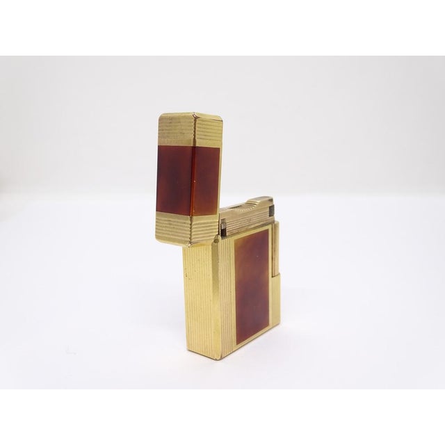Metal Dupont Lighter in Gold and Chinese Lacquer, France, 1980s For Sale - Image 7 of 18
