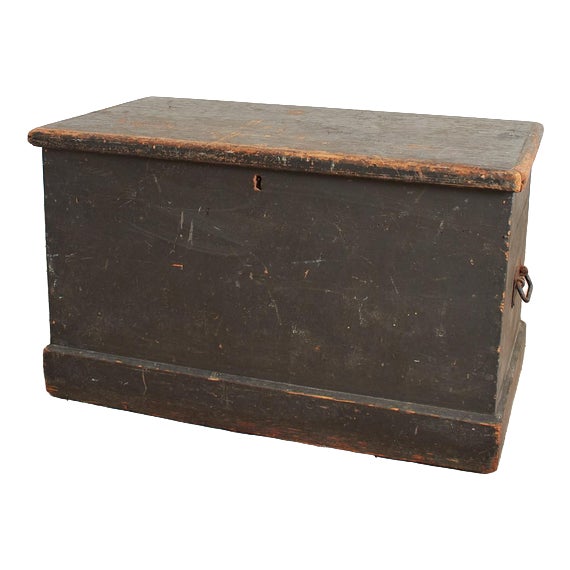 Antique Victorian Painted Wooden Blanket Box For Sale