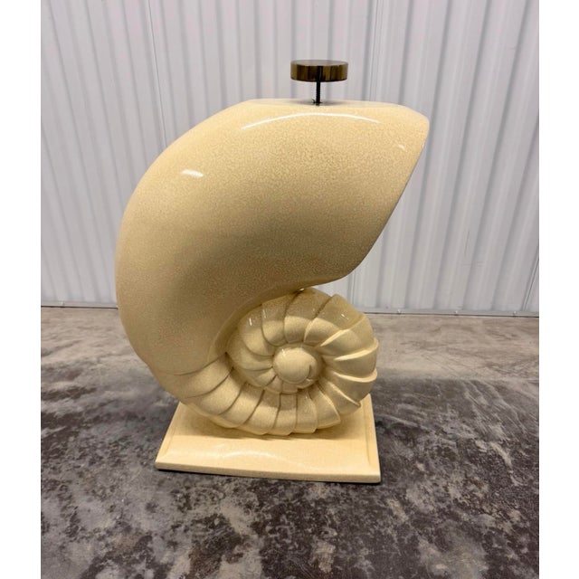 Vintage Coastal Oversized Sculpted Nautilus Shell Accent Table For Sale In Miami - Image 6 of 9