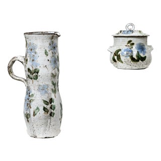 Pitcher and Tureen by Albert Thiry from Vallauris, 1980s, Set of 2 For Sale