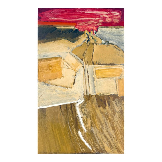 "February 21st - Red" Abstract Expressionist Landscape by William Morehouse For Sale