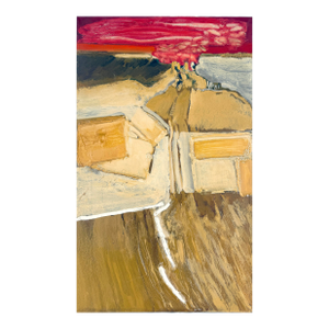 "February 21st - Red" Abstract Expressionist Landscape by William Morehouse