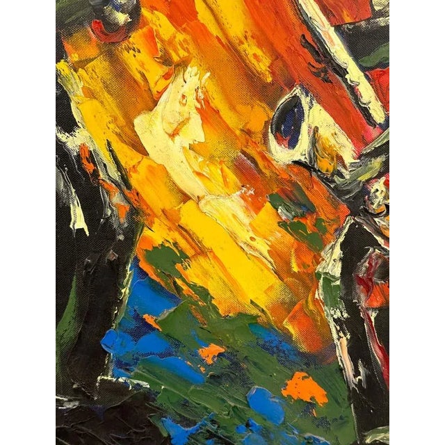2010s "Jazz Players" Colorful Oil on Canvas For Sale - Image 5 of 7