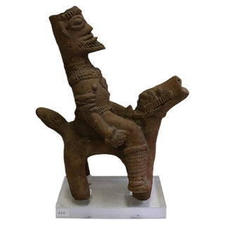 Antique Ghanaian Koma-Bulsa Terracotta Equestrian Sculpture For Sale