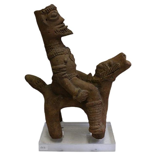 Antique Ghanaian Koma-Bulsa Terracotta Equestrian Sculpture For Sale