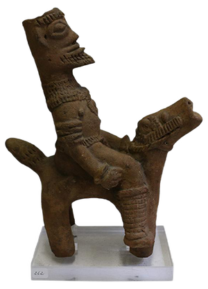 Antique Ghanaian Koma-Bulsa Terracotta Equestrian Sculpture