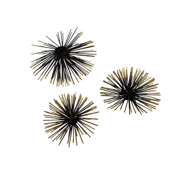 1960s Set of Three Graduated, Starburst or Sea Urchins Wall Decor MCM For Sale - Image 5 of 9