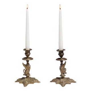 19th Century France Napoleon III Brass Candlestick For Sale
