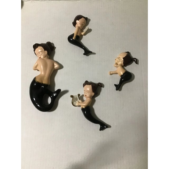 1960s Palm Beach Coastal Mermaid Wall Hanging- Set of 4 For Sale - Image 9 of 9