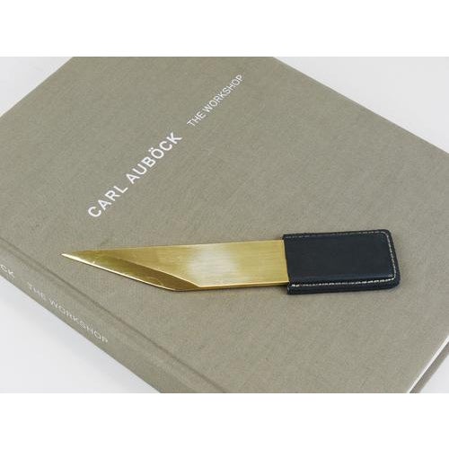 Black Large No. 4215 Letter Opener Knife in Brass and Leather by Carl Auböck, Vienna, Austria, 1950s For Sale - Image 8 of 12
