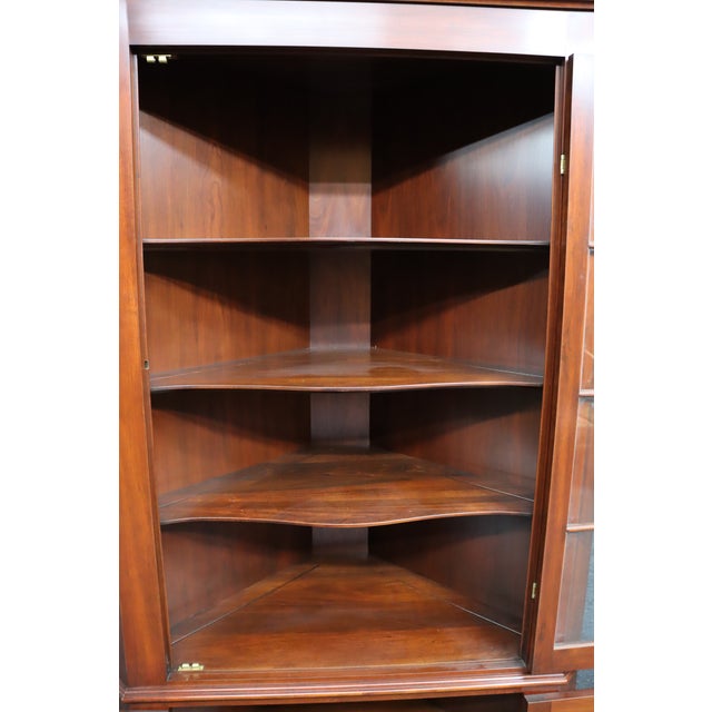 Henkel Harris Cherry Lighted Corner Cabinet For Sale - Image 11 of 13