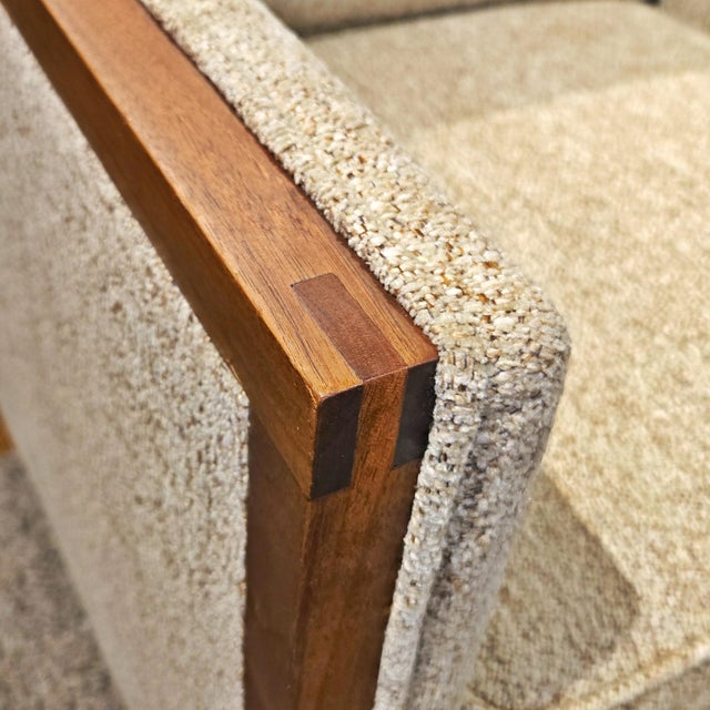 Wood Tuxedo Back Club Chair in the Style of George Nelson for Herman Miller For Sale - Image 7 of 9