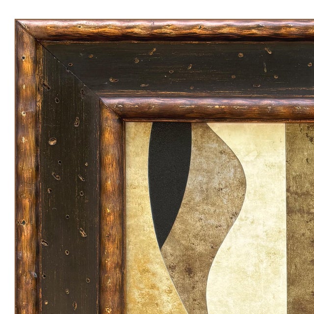 Various Artists Contemporary Paper Collage in Vintage Frame For Sale - Image 4 of 6