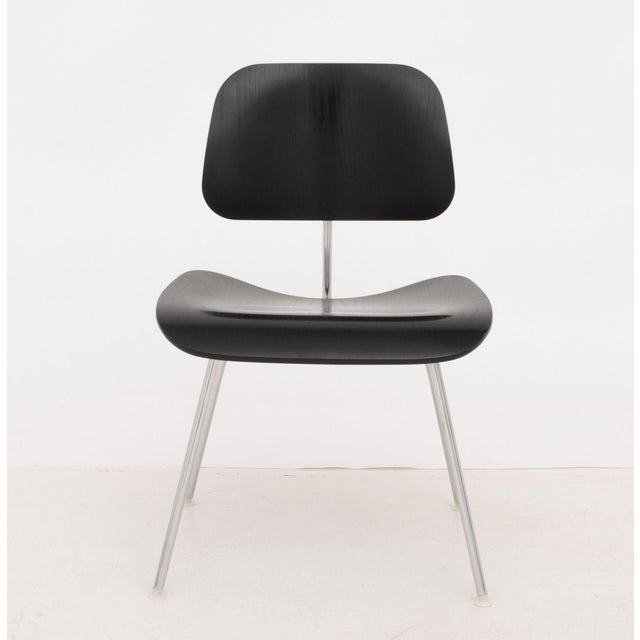 Black Eames X Herman Miller DCM Plywood Chairs, Pair For Sale - Image 8 of 10