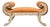 Vintage Neoclassical Orange Velvet Lion Head Banquette With Scrolled Silver-Leaf Arms For Sale