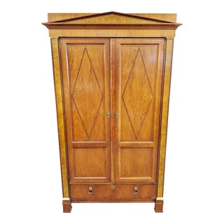 Vintage French Empire Style Linen Press Armoire by Baker Furniture For Sale