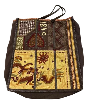 1990s Hippies Style Hand-Crafted Unique French Tote Bag by Jamin Puech