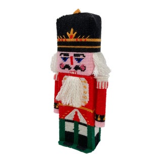 Vintage Needlepoint Nutcracker Soldier For Sale