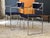 Pair of armchairs with structure in polished stainless steel and blue velvet 1970. Structure in very good condition, no...