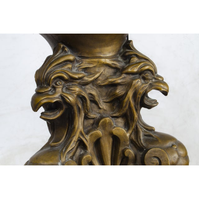 Metal Mid-20th Century Art Nouveau-Style Painted Ceramic Sculptural Floor Lamp of Maenad Holding Grapes Signed by P. Oltolini, Argentina For Sale - Image 7 of 12