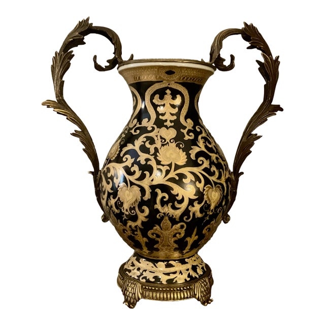 Vintage Art Nouveau Hand Painted Vase For Sale