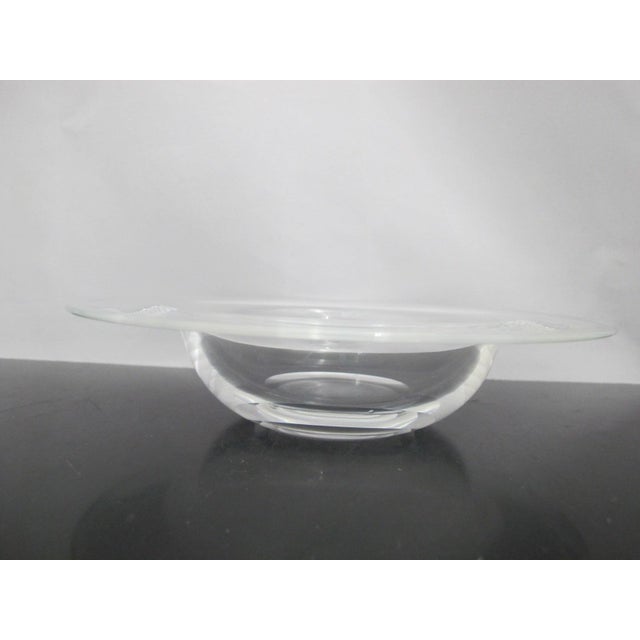 Steuben Steuben Mid Century Modern Clear Glass 7 3/4" Flare Rimmed Soup or Snack Bowl For Sale - Image 4 of 10