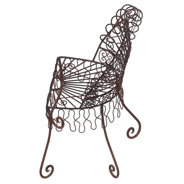 Metal Mid 20th Century Salterini Style Iron Outdoor Garden Chair For Sale - Image 7 of 10