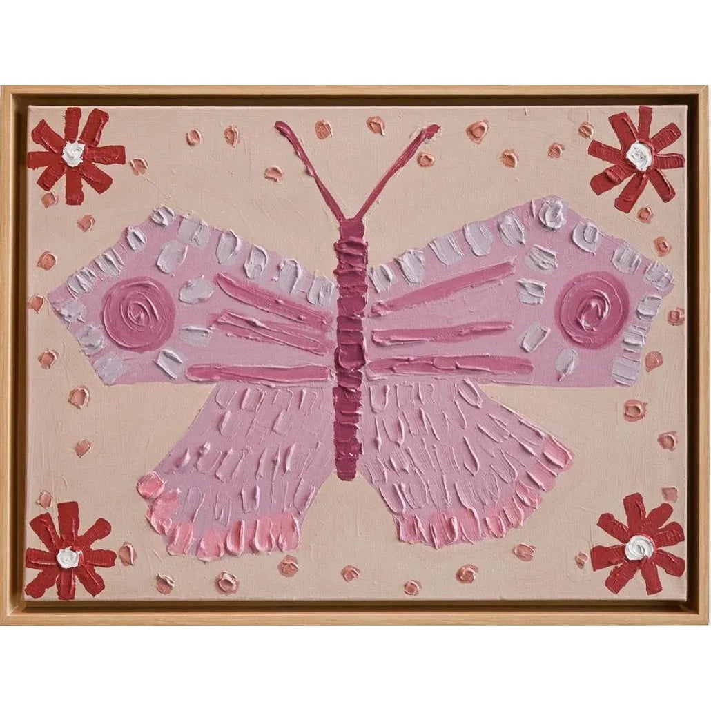 Painting by Artist Elsie Larson Titled Spring Moth No. 5, Framed | Chairish
