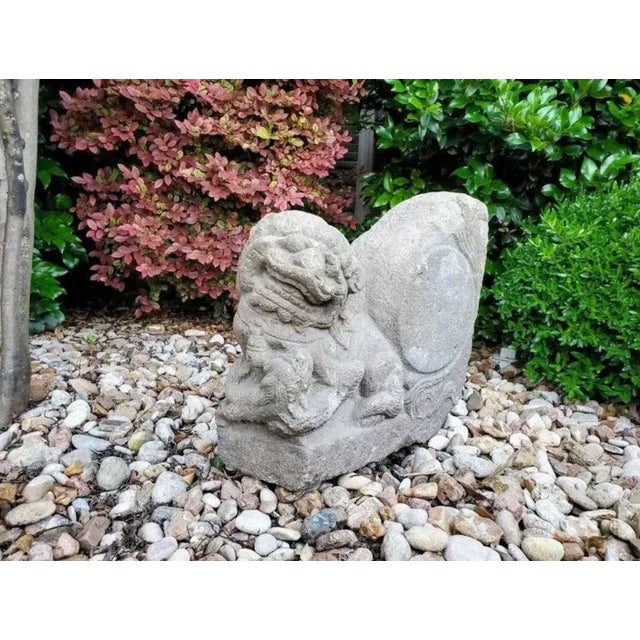 Rare Antique Tibetan Buddhist Ancient Temple Snow Lion & Wheel Architectural Ornament For Sale - Image 4 of 11