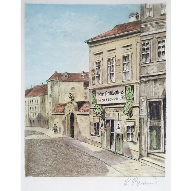 Vintage Leop. Brand Etching Home of Johann Strauss For Sale - Image 4 of 4