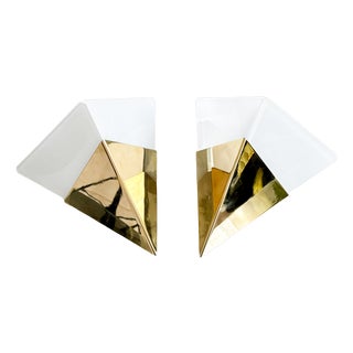 Geometric Model 8032 Wall Sconces by J. T. Kalmár, Austria, 1970s, Set of 2 For Sale