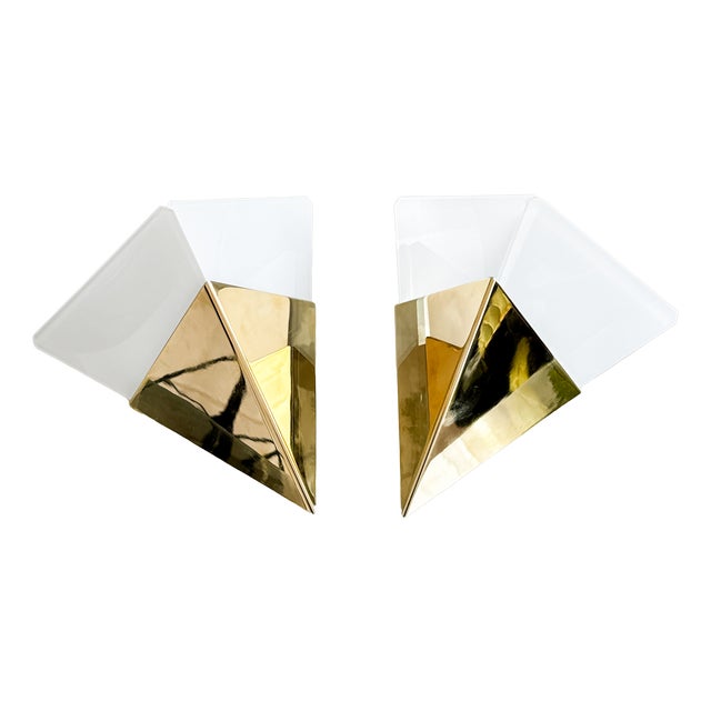Geometric Model 8032 Wall Sconces by J. T. Kalmár, Austria, 1970s, Set of 2 For Sale