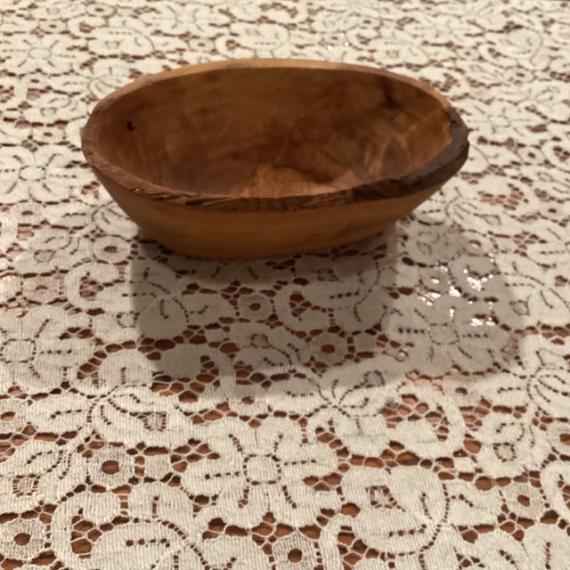 Rustic Rare One of a Kind HandmadeSmall Wooden Bowl. I Handcrafted It With Natural Edge. Had a Birch Tree. Spent Many Hours on It. I Only Used It for Decor. For Sale - Image 3 of 5