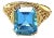 Blue Topaz 14k Yellow Gold Ring For Sale