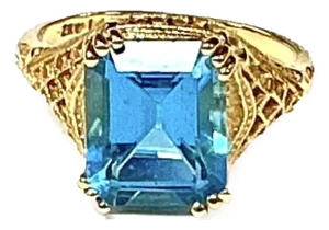 Blue Topaz 14k Yellow Gold Ring