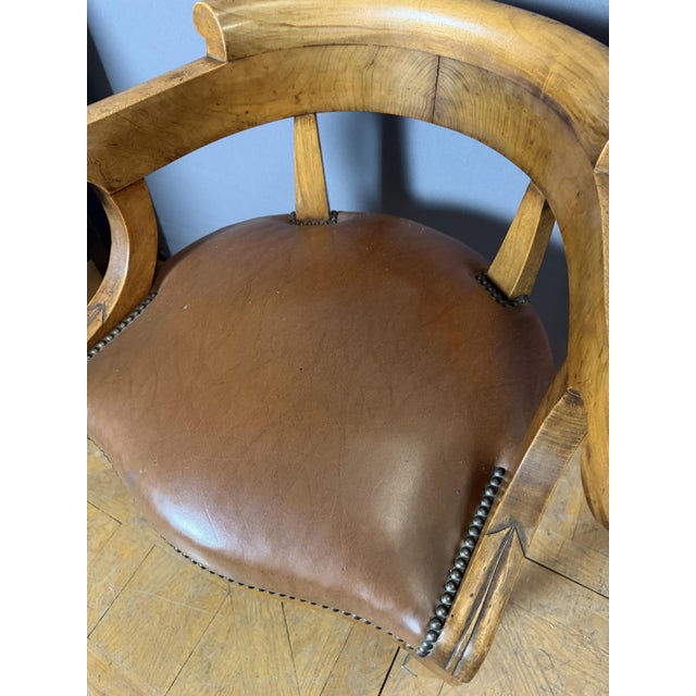 Restoration Office Chair with Walnut Scrolls For Sale - Image 6 of 7
