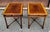 Pair of Thomasville Chinese Chippendale Style Mahogany Faux Bamboo Side Tables with Pierced fretwork. Measures 21" in...