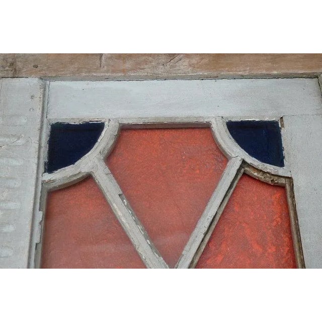 French Louis XVI Stain Glass Framed Window or Door. For Sale - Image 4 of 13