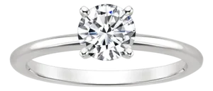 1 Carat Diamond Traditional Engagement Ring 14 Karat White Gold
