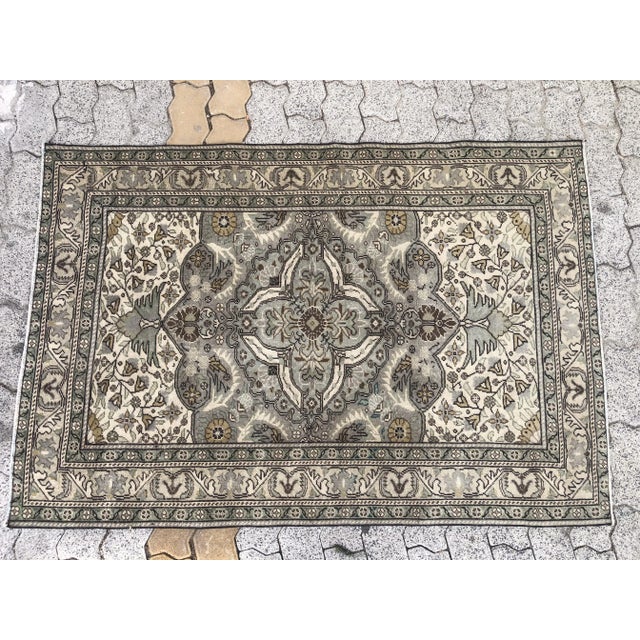 Tribal Handmade Floral Rug For Sale - Image 6 of 11