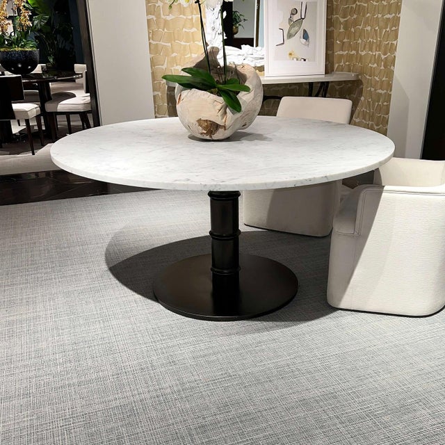 2020s Marble Top Round Dining Table For Sale - Image 5 of 5