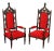 Gothic Revival Walnut Carved Wood Throne Pair Of Armchairs For Sale