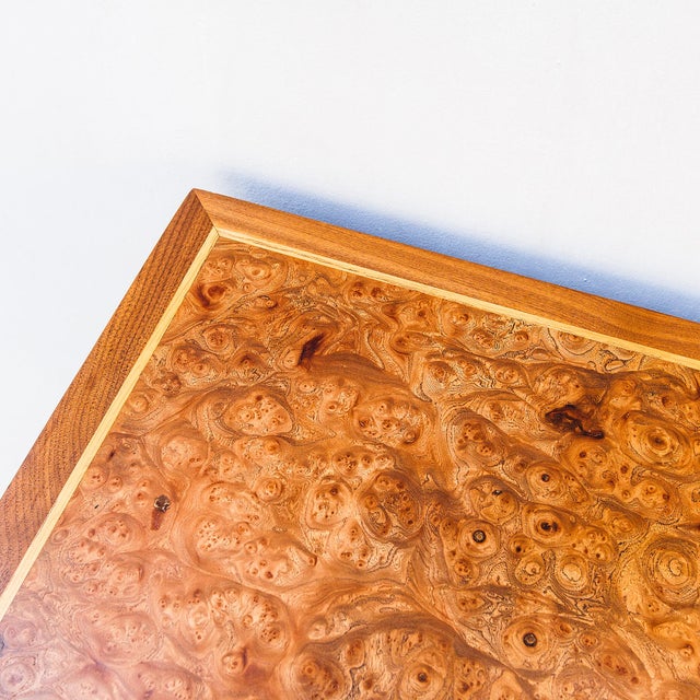 Refinished 1970s Mid Century Modern Walnut & Burl Executive Desk by Hiebert For Sale - Image 11 of 15