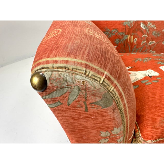 1940's Danish Sofa Upholstered in Vintage Designer Swan Upholstery For Sale In Boston - Image 6 of 12