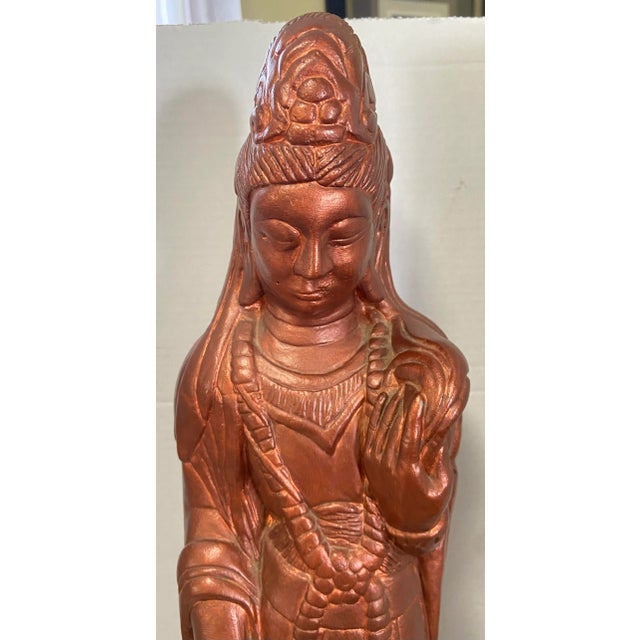 Antique Kwan Guan Yin Cement Garden Statue Chairish