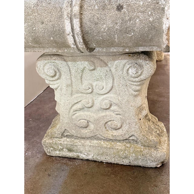 Large English Garden Stone Bench Seat in the Classical Style For Sale - Image 10 of 17